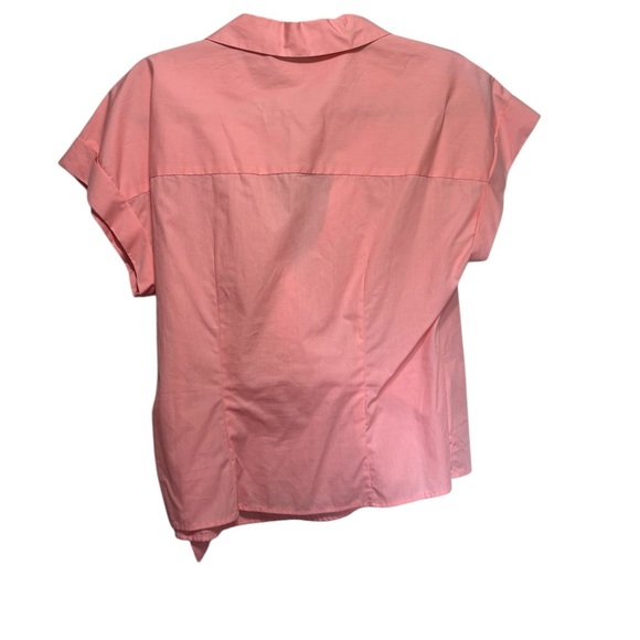 Nine West Women’s Bright Coral Structure Wrap Cotton Top size Large - Picture 5 of 11
